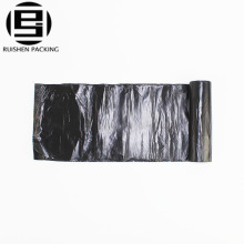 Bolso de basura de poliéster plástico resistente grande HDPE negro con cordón